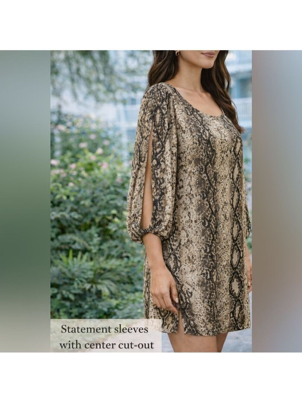 DRIFT Snakeskin Print Mini Shift Dress | Size Small (See Measurements)